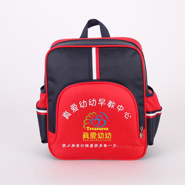 雙肩黑色+紅色幼兒書(shū)包